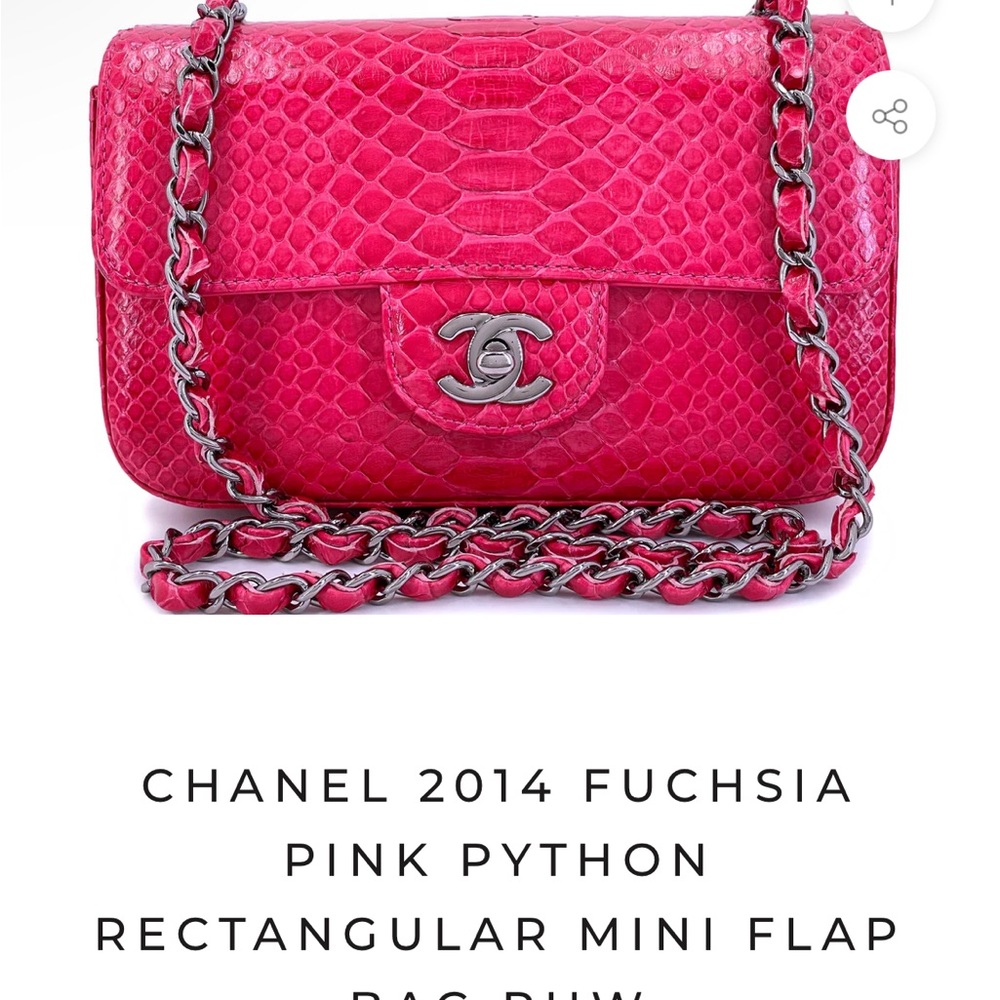 CHANEL Fuchsia Pink Python Mini Bag